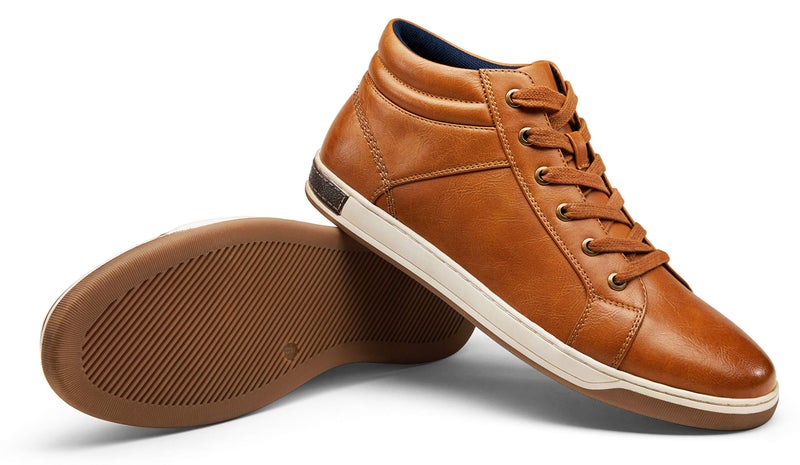 Jousen Men's Fashion Sneakers High Top Dress Sneakers Causal Shoes for Men (A81Q09 Yellow Brown 10.5) - Image 5